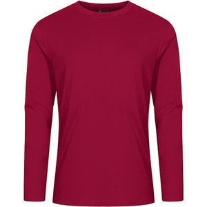 Donker Rood t-shirt lange mouwen merk Promodoro maat M