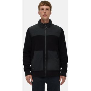 camel active Cardigan met oprolbare capuchon - Maat menswear-M - Zwart