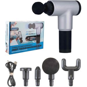 Diep Weefsel Massagepistool met 4 Opzetstukken voor Spierontspanning