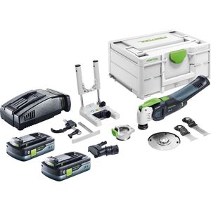 Festool VECTURO OSC 18 E-Basic Set snoerloos oscillerend gereedschap 18 V Starlock Max Brushless + 2x accu 4.0 Ah + snellader + systainer
