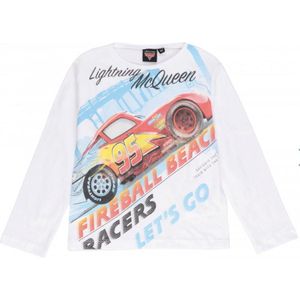 Disney Cars longsleeve - wit - maat 122/128 (8 jaar)
