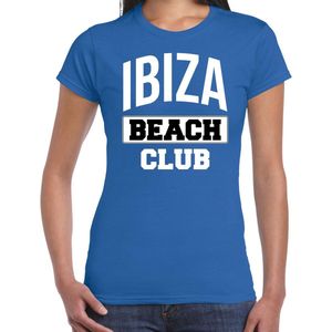 Ibiza beach club zomer t-shirt voor dames - blauw - beach party / vakantie outfit / kleding / strand feest shirt XL