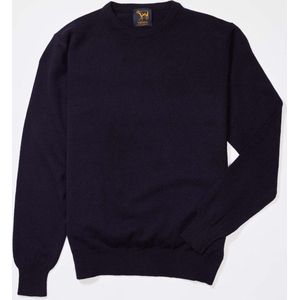 Osborne Knitwear Trui met ronde hals - Sweater heren in Lamswol - Pullover Heren - Navy - M