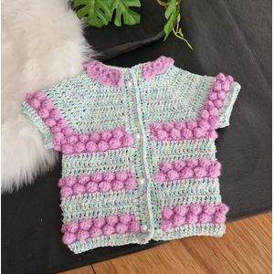 Happy Bebie | Baby | Jasje | Vestje | Kraamkado | Gehaakt | Handmade
