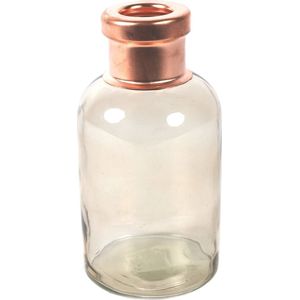 Countryfield Bloemenvaas Firm Bottle - transparant beige/koper - glas - D10 x H21 cm