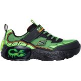 Schorpioen - Dierenprint Sneakers - Zwart-Limoen - Klittenbandsluiting