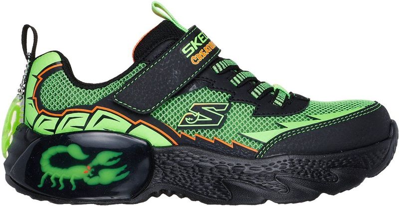 Schorpioen - Dierenprint Sneakers - Zwart-Limoen - Klittenbandsluiting