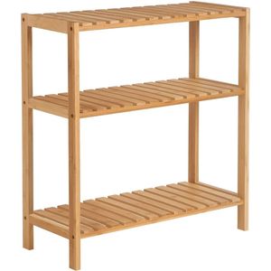 Badkamerrek, Keukenrek, Schoenenrek, Bamboe, Staand Rek, 60 X 26 X 66 Cm, Ä°deaal Voor Badkamer, Woonkamer, Hal, Keuken, Balkon