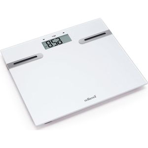 Personenweegschaal BMI en impedantiemeter - 12 gebruikers - glasplaat - capaciteit 150 kg