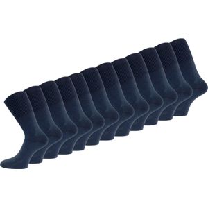 12 paar Niet knellende sokken - Drukvrije boord - Basic - Antraciet - Maat 35-38