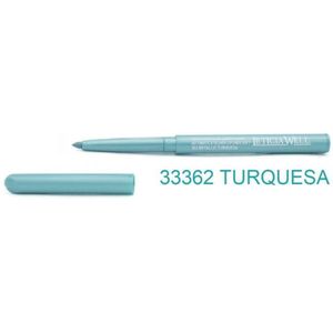 Leticia Well - Turquoise Metallic lippotlood en oogpotlood draaibaar zacht / Automatic Eyeliner Lipliner Soft - Nummer 33362 - 1 stuks