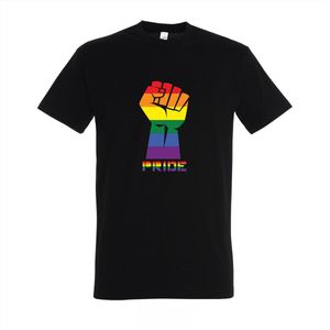 T-shirt Pride - Zwart T-shirt - Maat M - T-shirt met print - T-shirt heren - T-shirt dames