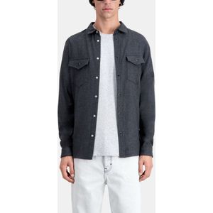 The Kooples GREY FLANNEL SHIRT Maat L
