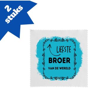Akyol - liefste broer van de wereld brillendoekjes - Broer - de liefste broer - verjaardag - cadeautje voor broer - broer artikelen - kado - geschenk - 17,8 bij 17,8 cm - 2 stuks