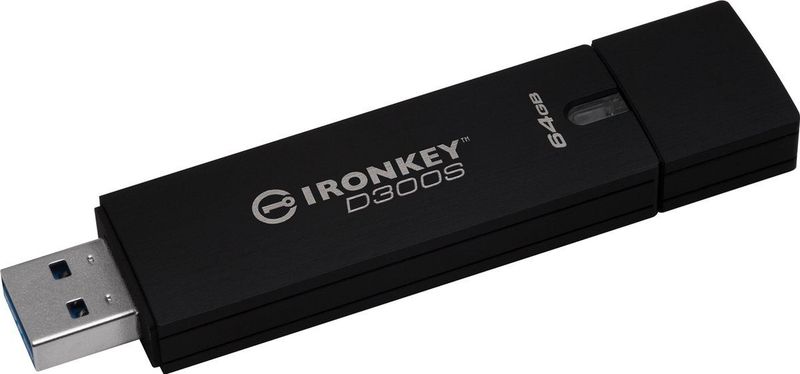 Kingston - IronKey D300S - Versleutelde USB-stick - 64GB - AES 256 XTS