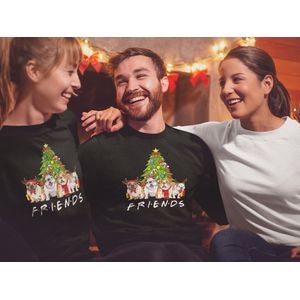 Shirt - Friends - Wurban Wear | Grappige sweater | Leuk cadeau | Unisex sweater | Oversized sweater | Foute kerst trui | Foute kerstkleding | Kerst sweater | Kerst diner | Kersttrui dames | Foute kersttruiendag 2024 | Zwart