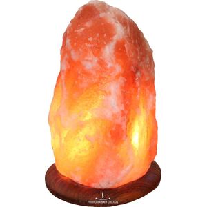 Himalaya Salt Dreams - Zoutlamp - Tafellamp - 7-10Kilo - 31cm Hoog - Houtenvoet