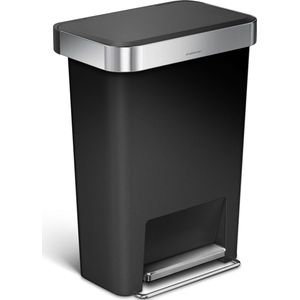 Simplehuman Afvalemmer Rectangular - Met Liner Pocket - Kunststof - 45 liter - Zwart