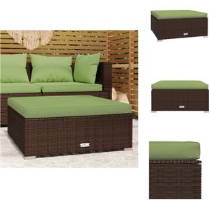 vidaXL Tuinvoetenbank - Bruin - PE-rattan - 70 x 70 x 30 cm - Tuinbank