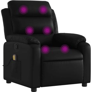 vidaXL - Massagestoel - Zwart - Kunstleer