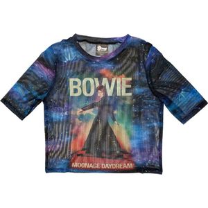 David Bowie - Moonage 11 Fade Crop top - XXS - Blauw