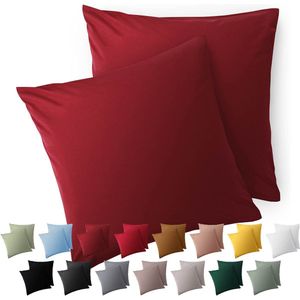 Blumtal Kussensloop Microvezel Kussenhoes 60 x 60 cm - Aurora Red - Set van 2