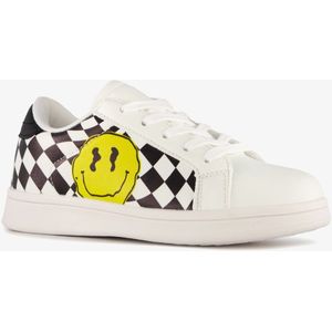 Blue Box jongens chessboard sneakers met smiley - Wit - Maat 28