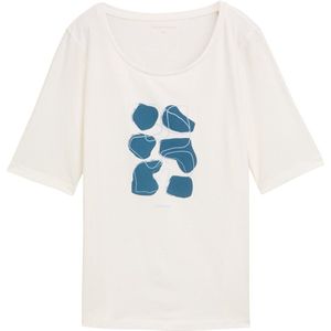 TOM TAILOR - Shirt - Blauw/Wit - T-shirt