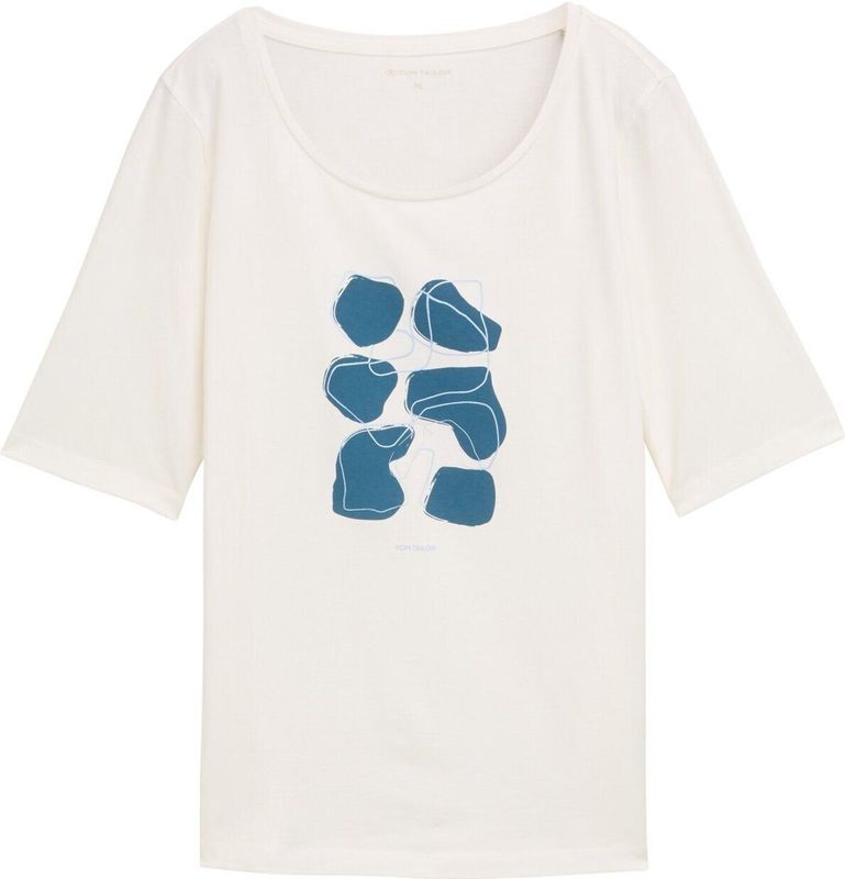 TOM TAILOR - Shirt - Blauw/Wit - T-shirt