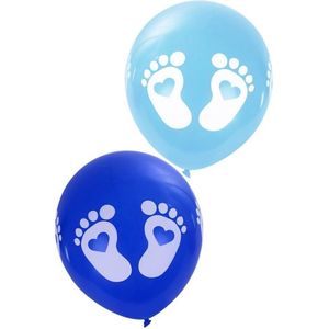 Ballonnen - Baby Voetjes - Blauw - 8st.