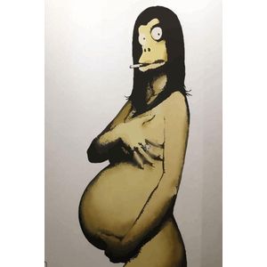 BANKSY Danger Monkey Pregnant Canvas Print