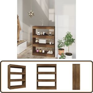vidaXL Boekenkast - Kamerscherm - 80x30x103 cm - Bruin Houten Boekenkast - Boekenplank - Bibliotheek - Kamerdivider - Bruine Eiken