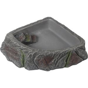 Terra Della - Drinkbak - Reptielen - Hoekschaal S - 12,5x11,9x3,4cm Antraciet - 1st