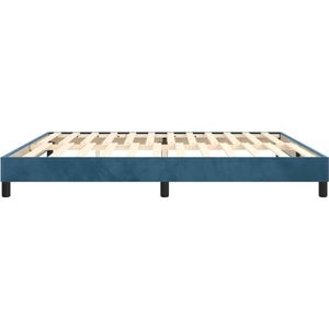 FIONERA Bedframe zonder matras 200x200 cm fluweel donkerblauw