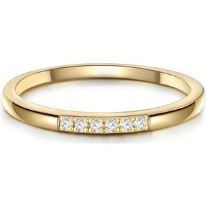 Gems München Dames Dames ring 925 sterling zilver zirconia 56 Goud 32021156
