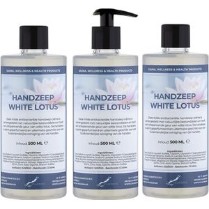 Handzeep White Lotus 500 ml - met gratis pompje - set van 3 stuks