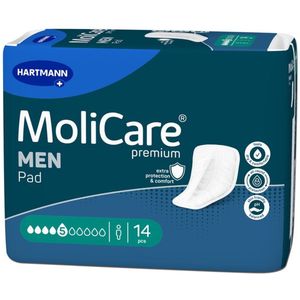 MoliCare - Mannen Pad 5 Druppels - Incontinentie Pads - 168 Stuks - V-vormig Ontwerp