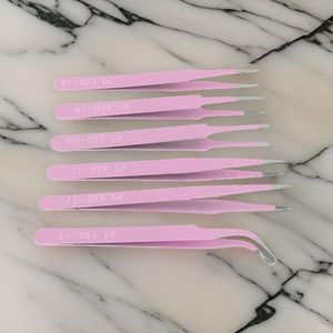 6 Stuks Pincet Set – RVS – Precisie voor Hobby, Sieraden, Laboratorium – Roze – Verschillende Pincetten – Hobby, Sieraden en Laboratorium - Handig en Duurzaam