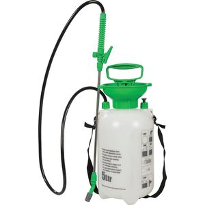 Premium Drukspuit - 5L Capaciteit - Roestvrij Staal - Met Lange Bereik Lans & Verstelbare Nozzle - Veiligheidsklep & Brede Vulopening - Draagbaar - Voor Plantenvoeding & Onkruidbestrijding - Inclusief Draagriem - Diverse Kleuren