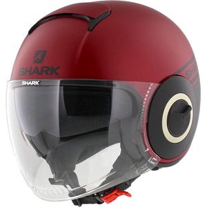 Shark Nano Jethelm Street Neon mat rood zwart XS - Motorhelm / luxe scooterhelm