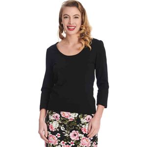 Banned - Scoop Neck Longsleeve top - M - Zwart