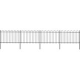 vidaXL - Tuinhek - met - ronde - bovenkant - 6,8x1,2 - m - staal - zwart