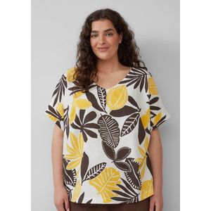 s.Oliver - T-Shirt - V-hals - Zacht - Jersey Stofmix met Linnen