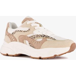 Blue Box dames dad sneakers beige wit - Maat 37 - Uitneembare zool