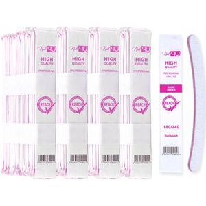 Nail4U Bananen Nagelvijlen 180/240 - 100 Stuks