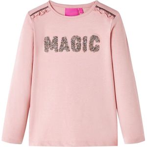 vidaXL - Kindershirt - met - lange - mouwen - 140 - lichtroze