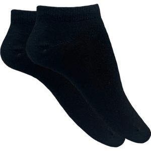 PAIR 'M – 2-Pack Zwarte Sokken – Regular – Klikbare Enkelsokken – Heren & Dames – Duurzaam & Comfortabel - 35/38