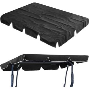 Universele waterdichte 3-zits schommelbankhoes (180 x 110 cm / 210 x 145 cm) - Zwart Oxford 600D UV-bestendig