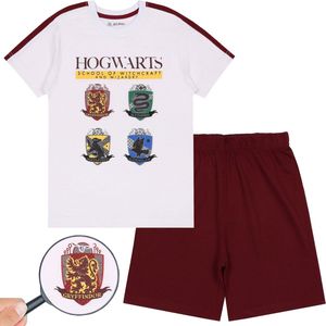 Harry Potter Jongenspyjama met korte broek, witte en bordeauxrode zomerpyjama