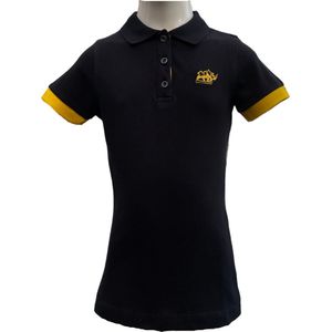 KAET - Polo - T-shirt- Meisjes -  (164/170) -Donkerblauw-Geel